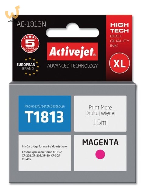 Activejet AE-1813N Tusz (zamiennik Epson 18XL T1813; Supreme; 15 ml; czerwony) Activejet AE-1813N Tusz (zamiennik Epson 18XL T1813; Supreme; 15 ml; czerwony)