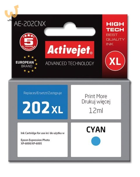 Activejet AE-202CNX Tusz (zamiennik Epson 202XL H24010; Supreme; 12 ml; niebieski) Activejet AE-202CNX Tusz (zamiennik Epson 202XL H24010; Supreme; 12 ml; niebieski)