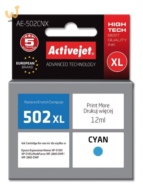 Activejet AE-502CNX Tusz (zamiennik Epson 502XL W24010; Supreme; 12 ml; niebieski) Activejet AE-502CNX Tusz (zamiennik Epson 502XL W24010; Supreme; 12 ml; niebieski)