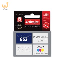 Activejet AH-652CR Tusz (zamiennik HP 652 F6V24AE; Premium; 21 ml; kolor)