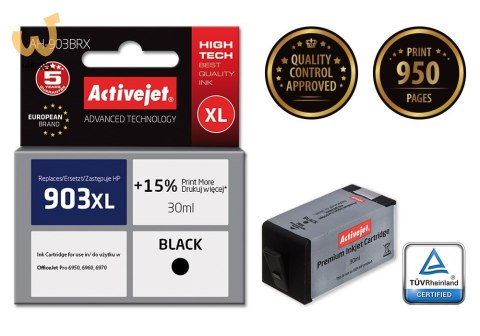 Activejet AH-903BRX Tusz (zamiennik HP 903XL T6M15AE; Premium; 30 ml; czarny) Activejet AH-903BRX Tusz (zamiennik HP 903XL T6M15AE; Premium; 30 ml; czarny)
