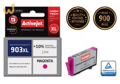 Activejet AH-903MRX Tusz (zamiennik HP 903XL T6M07AE; Premium; 12 ml; czerwony) Activejet AH-903MRX Tusz (zamiennik HP 903XL T6M07AE; Premium; 12 ml; czerwony)