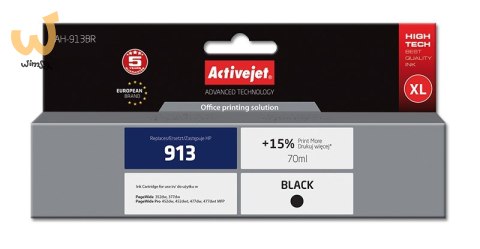 Activejet AH-913BR Tusz (zamiennik HP 913 L0R095AE; Premium; 70 ml; czarny) Activejet AH-913BR Tusz (zamiennik HP 913 L0R095AE; Premium; 70 ml; czarny)