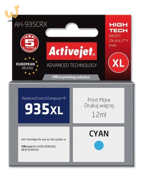 Activejet AH-935CRX Tusz (zamiennik HP 935XL C2P24AE; Premium; 12 ml; niebieski) Activejet AH-935CRX Tusz (zamiennik HP 935XL C2P24AE; Premium; 12 ml; niebieski)
