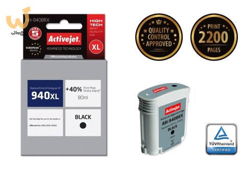 Activejet AH-940BRX Tusz (zamiennik HP 940XL C4906AE; Premium; 80 ml; czarny) Activejet AH-940BRX Tusz (zamiennik HP 940XL C4906AE; Premium; 80 ml; czarny)