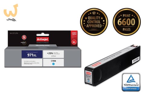 Activejet AH-971CRX Tusz (zamiennik HP 971XL CN626AE; Premium; 100 ml; niebieski) Activejet AH-971CRX Tusz (zamiennik HP 971XL CN626AE; Premium; 100 ml; niebieski)