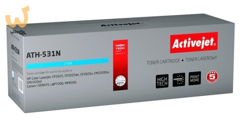 Activejet ATH-531N Toner (zamiennik HP 304A CC531A, Canon CRG-718C; Supreme; 3200 stron; niebieski) Activejet ATH-531N Toner (zamiennik HP 304A CC531A, Canon CRG-718C; Supreme; 3200 stron; niebieski)