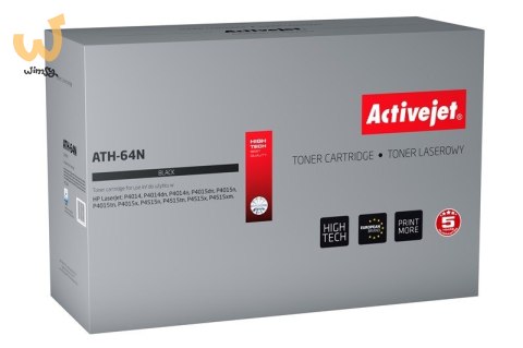 Activejet ATH-64N Toner (zamiennik HP 64A CC364A; Supreme; 10000 stron; czarny) Activejet ATH-64N Toner (zamiennik HP 64A CC364A; Supreme; 10000 stron; czarny)