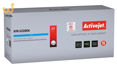Activejet ATK-5220CN Toner (zamiennik Kyocera TK-5220C; Supreme; 1200 stron; niebieski) Activejet ATK-5220CN Toner (zamiennik Kyocera TK-5220C; Supreme; 1200 stron; niebieski)