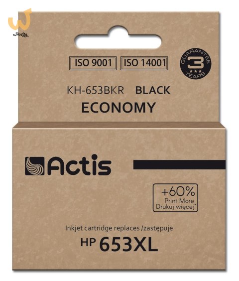 Actis KH-653BKR Tusz (zamiennik HP 653XL 3YM75AE; Premium; 20ml; 575 stron; czarny) Actis KH-653BKR Tusz (zamiennik HP 653XL 3YM75AE; Premium; 20ml; 575 stron; czarny)