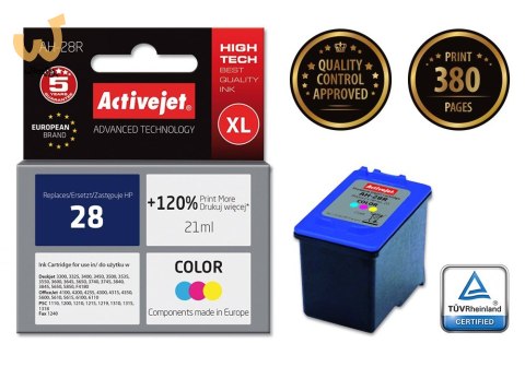 Activejet AH-28R Tusz (zamiennik HP 28 C8728A; Premium; 21 ml; kolor) Activejet AH-28R Tusz (zamiennik HP 28 C8728A; Premium; 21 ml; kolor)