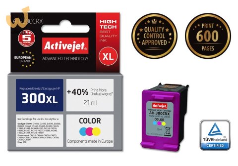 Activejet AH-300CRX Tusz (zamiennik HP 300XL CC644EE; Premium; 21 ml; kolor) Activejet AH-300CRX Tusz (zamiennik HP 300XL CC644EE; Premium; 21 ml; kolor)