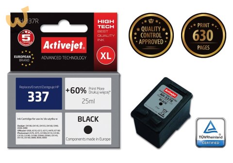 Activejet AH-337R Tusz (zamiennik HP 337 C9364EE; Premium; 25 ml; czarny) Activejet AH-337R Tusz (zamiennik HP 337 C9364EE; Premium; 25 ml; czarny)