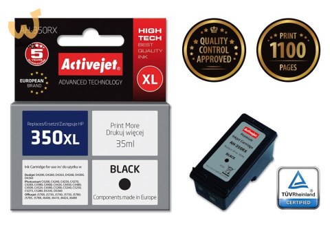 Activejet AH-350RX Tusz (zamiennik HP 350XL CB336EE; Premium; 35 ml; czarny) Activejet AH-350RX Tusz (zamiennik HP 350XL CB336EE; Premium; 35 ml; czarny)