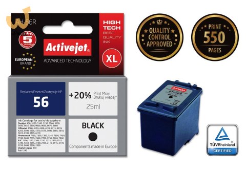Activejet AH-56R Tusz (zamiennik HP 56 C6656A; Premium; 25 ml; czarny) Activejet AH-56R Tusz (zamiennik HP 56 C6656A; Premium; 25 ml; czarny)