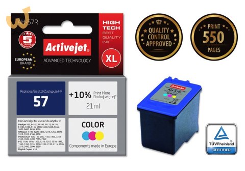Activejet AH-57R Tusz (zamiennik HP 57 C6657AE; Premium; 21 ml; kolor) Activejet AH-57R Tusz (zamiennik HP 57 C6657AE; Premium; 21 ml; kolor)