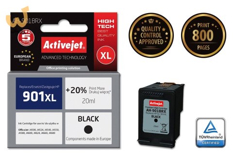 Activejet AH-901BRX Tusz (zamiennik HP 901XL CC654AE; Premium; 20 ml; czarny) Activejet AH-901BRX Tusz (zamiennik HP 901XL CC654AE; Premium; 20 ml; czarny)