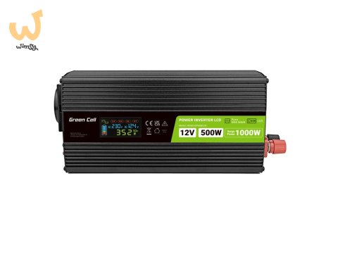 GREEN CELL PRZETWORNICA LCD 12V/230V 500W/1000W CZYSTY SINUS INVGC12P500LCD GREEN CELL PRZETWORNICA LCD 12V/230V 500W/1000W CZYSTY SINUS INVGC12P500LCD