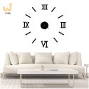 Zegar Ścienny naklejany DIY regulowany czarny cyfry rzymskie 130cm