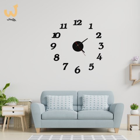 Zegar Ścienny naklejany DIY regulowany nowoczesny czarny 12 godzin Zegar Ścienny naklejany DIY regulowany nowoczesny czarny 12 godzin