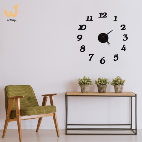 Zegar Ścienny naklejany DIY regulowany nowoczesny czarny 12 godzin Zegar Ścienny naklejany DIY regulowany nowoczesny czarny 12 godzin