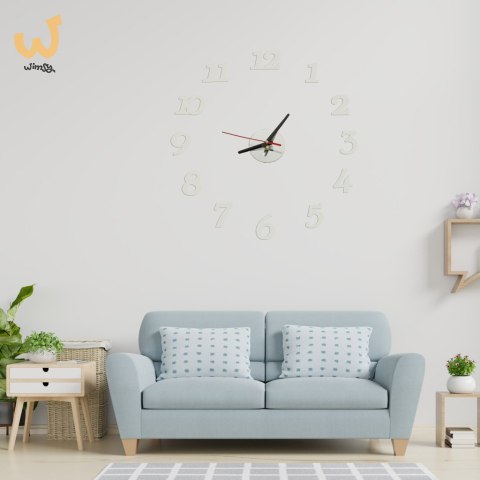 Zegar Ścienny naklejany DIY regulowany nowoczesny srebrny 12 godzin Zegar Ścienny naklejany DIY regulowany nowoczesny srebrny 12 godzin