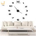 Zegar ścienny naklejany DIY duży regulowany 80-120cm czarny 12 cyfr