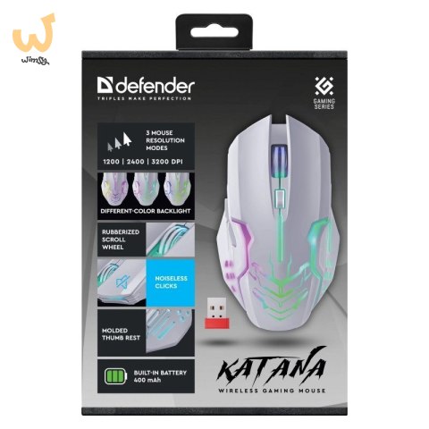 DEFENDER MYSZ GM-511 KATANA RF 3200dpi 7P BIAŁA DEFENDER MYSZ GM-511 KATANA RF 3200dpi 7P BIAŁA