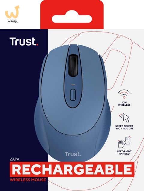 Mysz TRUST ZAYA Wireless Rechargeable Mouse BLUE (25039) Mysz TRUST ZAYA Wireless Rechargeable Mouse BLUE (25039)