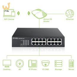 Switch Zyxel GS1100-16 16p Unmanaged Gigabit