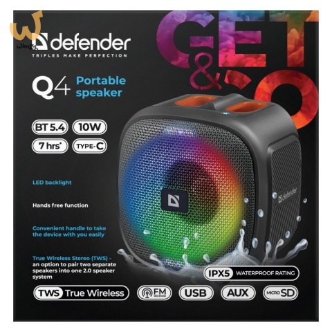 DEFENDER GŁOŚNIK Q4 BLUETOOTH 10W DEFENDER GŁOŚNIK Q4 BLUETOOTH 10W