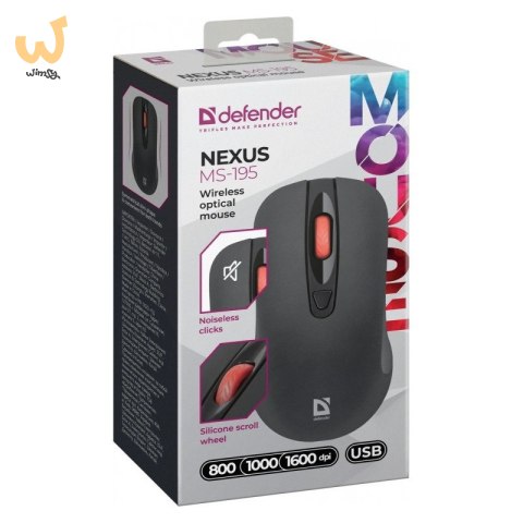 DEFENDER MYSZ NEXUS MS-195 RF SILENT CZARNA DEFENDER MYSZ NEXUS MS-195 RF SILENT CZARNA