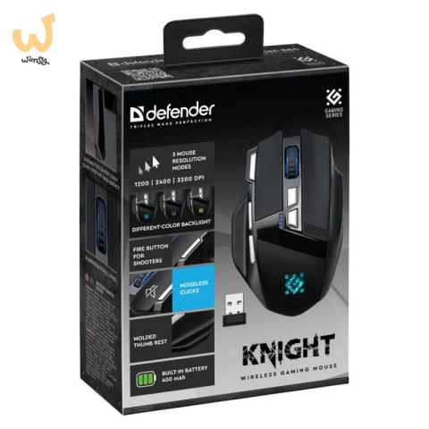 DEFENDER MYSZ GM-885 KNIGHT RF BEZPRZEWODOWA 3200dpi 8P CZARNA DEFENDER MYSZ GM-885 KNIGHT RF BEZPRZEWODOWA 3200dpi 8P CZARNA
