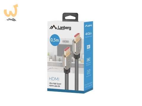LANBERG KABEL HDMI M/M V2.1 0.5M 8K 60HZ CA-HDMI-30CU-0005-BK LANBERG KABEL HDMI M/M V2.1 0.5M 8K 60HZ CA-HDMI-30CU-0005-BK