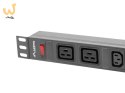 LANBERG LISTWA ZASILAJĄCA RACK 19" PDU PDU-02I1908I-0200-C20-BK (1U, 16A, 2X C19, 8X IEC C13, 2M, WTYK C20)
