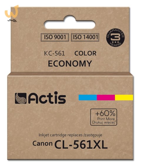 Actis KC-561 Tusz (zamiennik Canon CL-561XL; Supreme; 18 ml; błękitny, purpurowy, żółty). Drukuje więcej o 60% względem OEM. Actis KC-561 Tusz (zamiennik Canon CL-561XL; Supreme; 18 ml; błękitny, purpurowy, żółty). Drukuje więcej o 60% względem OEM.