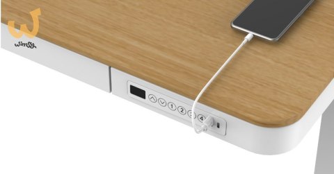 Biurko ACTIVEJET z elektryczną regulacją wysokości 140x70 ET119W-C biały/dąb Biurko ACTIVEJET z elektryczną regulacją wysokości 140x70 ET119W-C biały/dąb