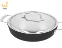 Głęboka patelnia tytanowa z 2 uchwytami i pokrywką DEMEYERE Alu Pro 5 40851-176-0 - 28 cm