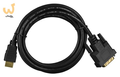 Kabel Lanberg CA-HDDV-10CC-0018-BK (HDMI M - DVI-D (18+1) M; 1,8m; kolor czarny) Kabel Lanberg CA-HDDV-10CC-0018-BK (HDMI M - DVI-D (18+1) M; 1,8m; kolor czarny)