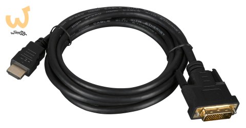 Kabel Lanberg CA-HDDV-20CU-0018-BK (HDMI M - DVI-D (24+1) M; 1,8m; kolor czarny) Kabel Lanberg CA-HDDV-20CU-0018-BK (HDMI M - DVI-D (24+1) M; 1,8m; kolor czarny)