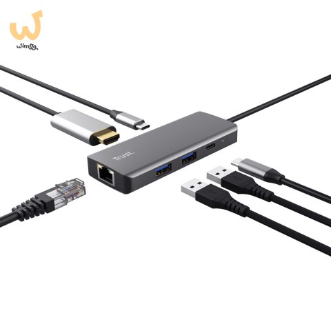 Multi-Port Adapter Trust DALYX 6-IN-1 USB-C Silver Multi-Port Adapter Trust DALYX 6-IN-1 USB-C Silver