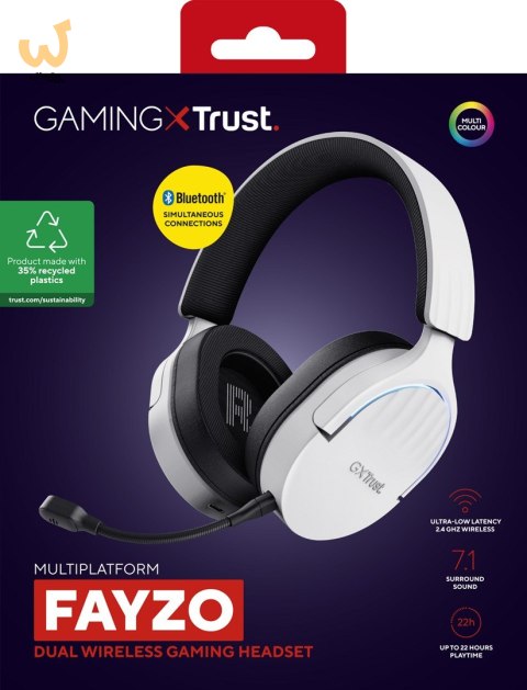 Słuchawki gamingowe Trust GXT 491W FAYZO WIRELESS White Słuchawki gamingowe Trust GXT 491W FAYZO WIRELESS White