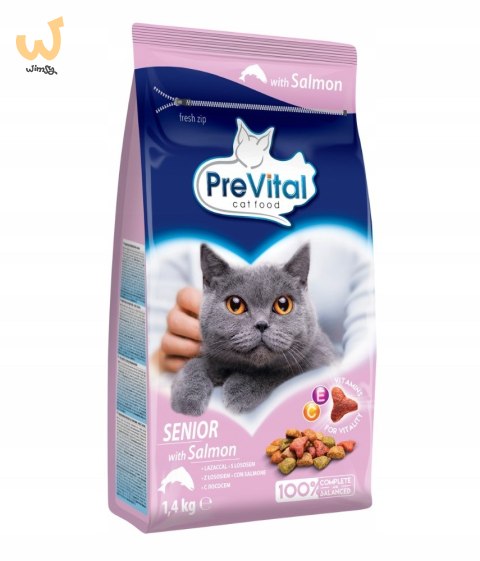 PREVITAL łosoś senior karma sucha dla kotów 1,4kg PREVITAL łosoś senior karma sucha dla kotów 1,4kg