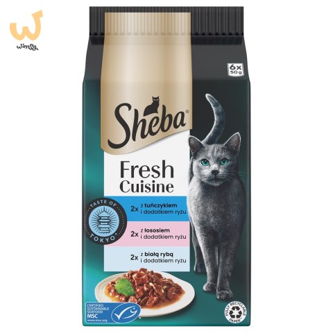 SHEBA Mini Fresh Cuisine Taste of Tokyo - mokra karma dla kota - 6x50 g SHEBA Mini Fresh Cuisine Taste of Tokyo - mokra karma dla kota - 6x50 g