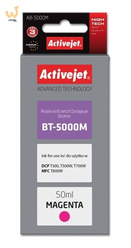 Activejet AB-5000M Tusz Buteleczka z atramentem (zamiennik Brother BT-5000M; Supreme; 50 ml; czerwony)