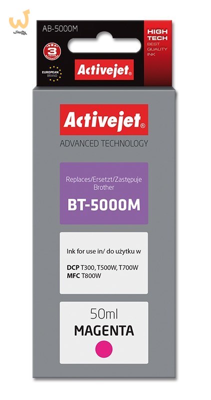 Activejet AB-5000M Tusz Buteleczka z atramentem (zamiennik Brother BT-5000M; Supreme; 50 ml; czerwony) Activejet AB-5000M Tusz Buteleczka z atramentem (zamiennik Brother BT-5000M; Supreme; 50 ml; czerwony)
