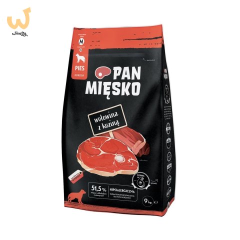 Pan Mięsko wołowina,kozina,warzywa sucha karma dla psa M 9kg Pan Mięsko wołowina,kozina,warzywa sucha karma dla psa M 9kg