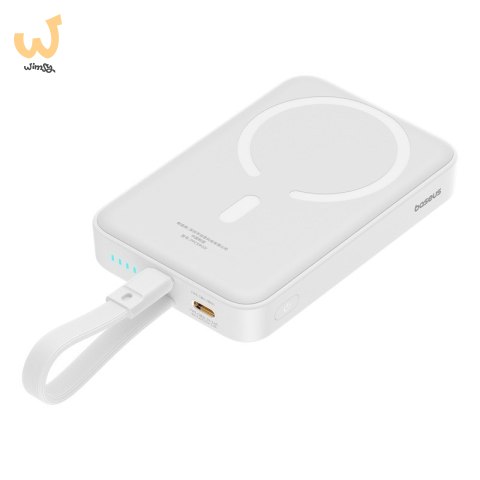 Powerbank Baseus Magnetic Mini Air Wireless 10000mAh 20W+kabel lightning (biały) Powerbank Baseus Magnetic Mini Air Wireless 10000mAh 20W+kabel lightning (biały)