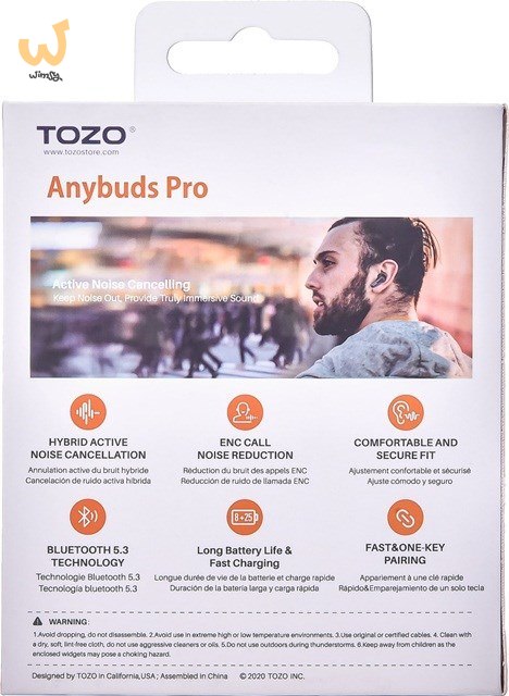 Słuchawki TWS TOZO Anybuds Pro Black Słuchawki TWS TOZO Anybuds Pro Black