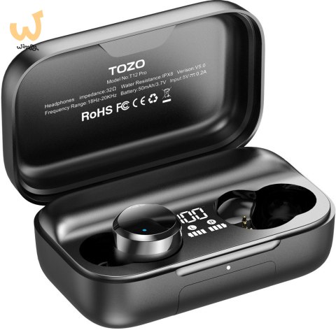 Słuchawki TWS TOZO T12 Pro Black Słuchawki TWS TOZO T12 Pro Black